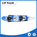 LSF Double Seat 2 Person Tandem 12.8FT Fishing Sit On Top Canoe LLDPE Plastic Kayak